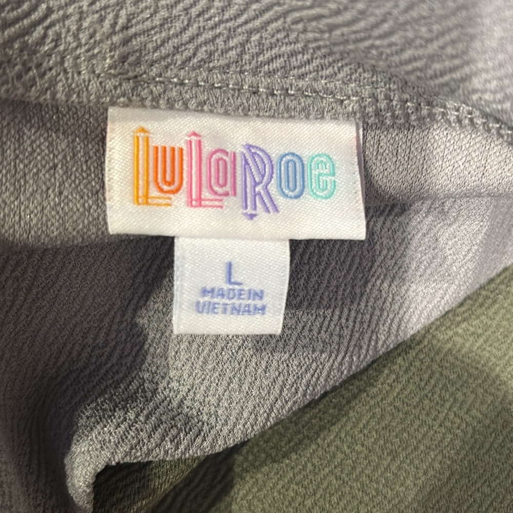 LuLaRoe Gray and Olive Pencil Skirt - Picture 2 of 4
